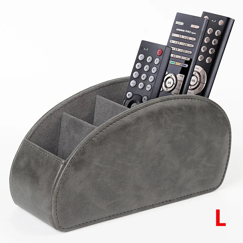PU Leather Remote Control Organizer with 5 Compartments