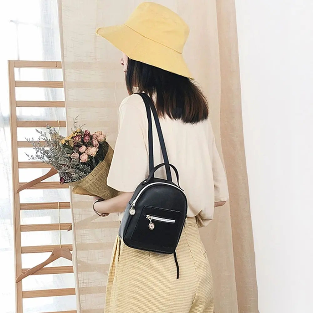 Mini Waterproof PU Backpack for Women