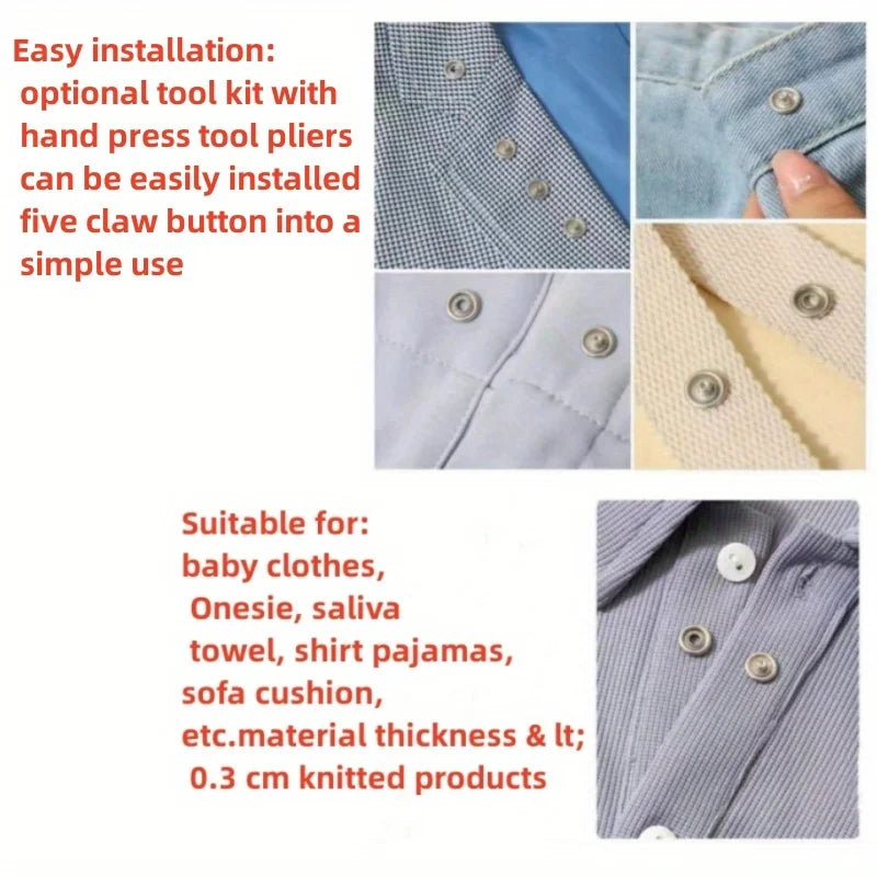 Snap Button Kit with Manual Press Pliers for DIY Sewing