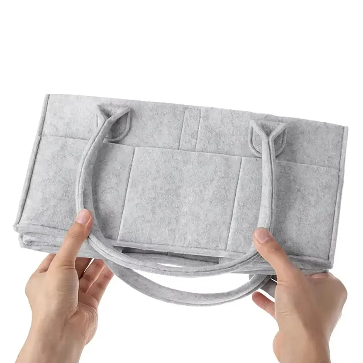 Felt Baby Diaper Caddy Organizer with Pockets and Removable Divider