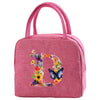 Insulated Canvas Lunch Bag with Butterfly Letter Pattern
