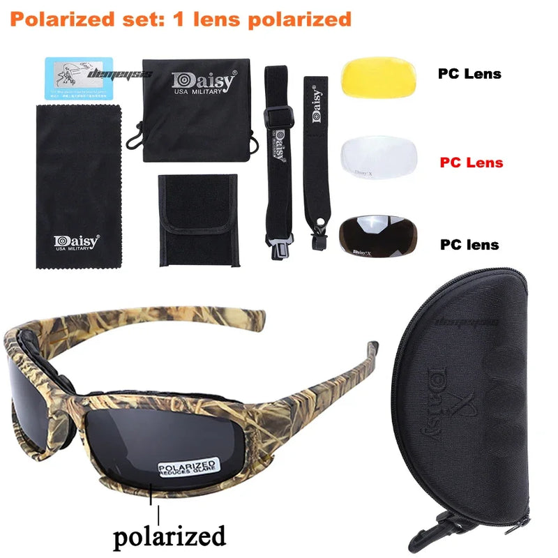 Tactical Polarized Sunglasses with 4 Interchangeable Lenses
