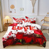 Romantic Red Rose Bedding Set with Duvet Cover and Pillowcases