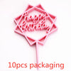 Gold Acrylic Happy Birthday Cake Toppers (Set of 10)