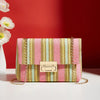 Bohemian Woven Crossbody Bag with Chain Strap