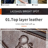 Genuine Leather Laptop Briefcase for Men – 14" Retro Cowhide Bag