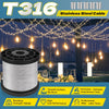 Spool of T316 stainless steel cable used for hanging decorative lights