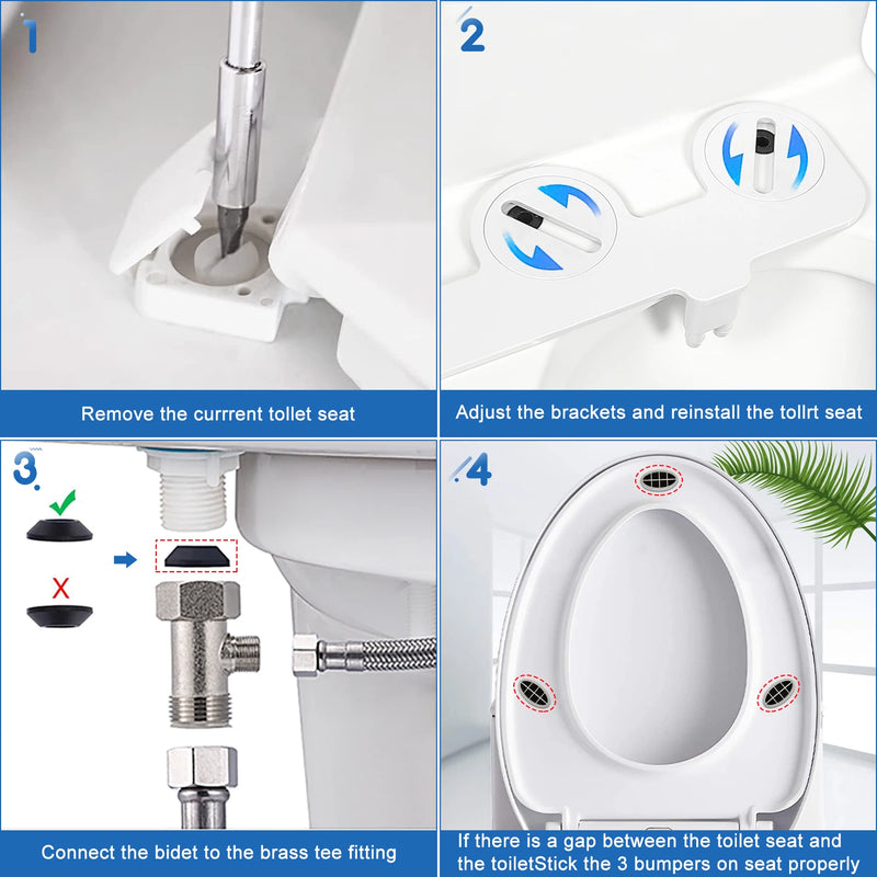 Non-Electric Bidet Toilet Seat Attachment