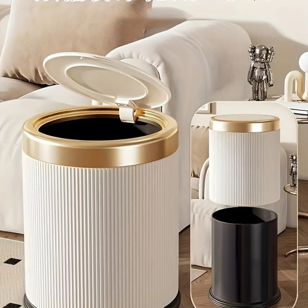 Step-On Trash Can with Lid – Durable Plastic Wastebasket for Home