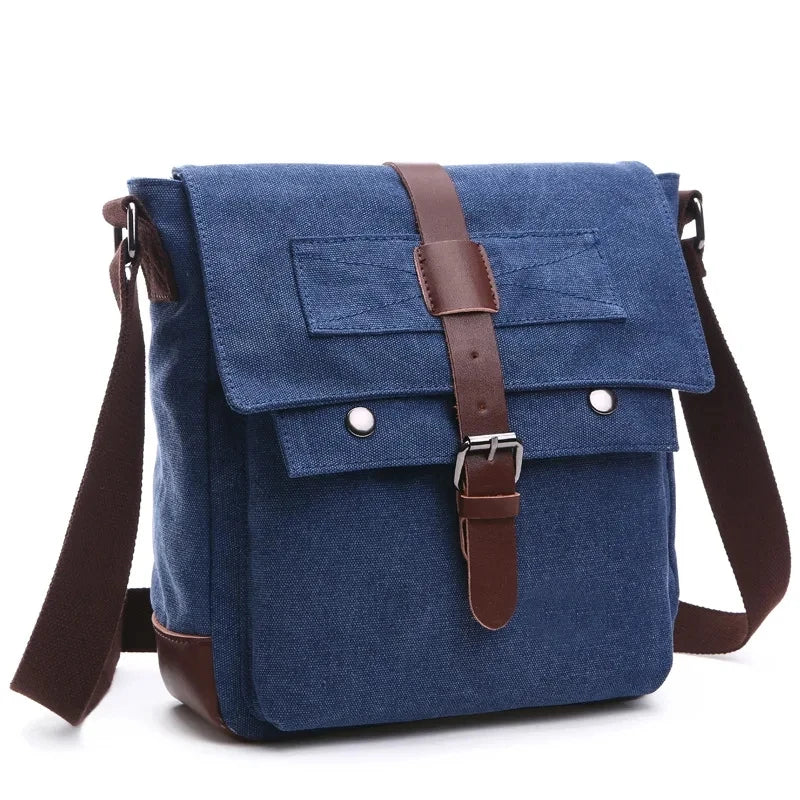 Vintage Canvas Messenger Bag for Men – Retro Crossbody Shoulder Bag