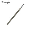 A long, slender diamond file used for sharpening chainsaw chains.