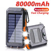 Solar Power Bank 80000mAh with LED Light and Compass