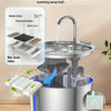Stainless Steel Cat Water Fountain with LED Light