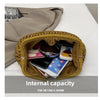 Handwoven Straw Tote Bag with Zipper