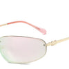 Oval Frameless Sunglasses with Gradient Lenses