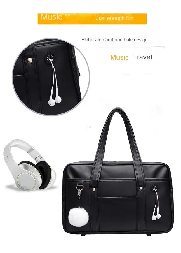 Japanese Preppy PU Leather Shoulder Bag
