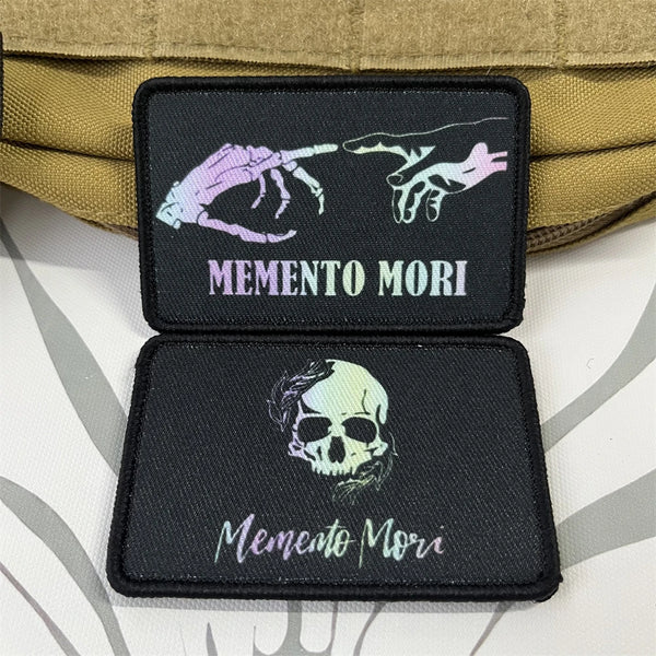 Memento Mori Skull Tactical Morale Patch with Hook and Loop Backing