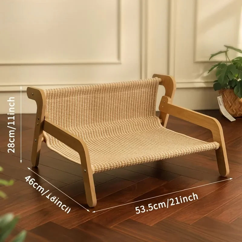 Sisal Cat Scratcher Lounge Bed with Hammock