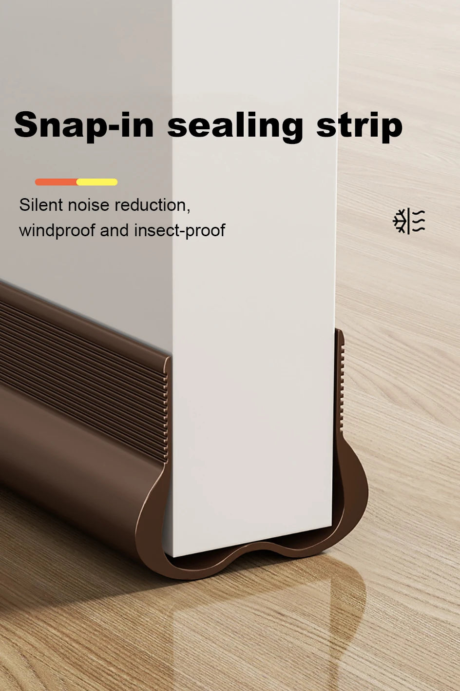 Flexible Door Draft Stopper with Soundproofing Seal