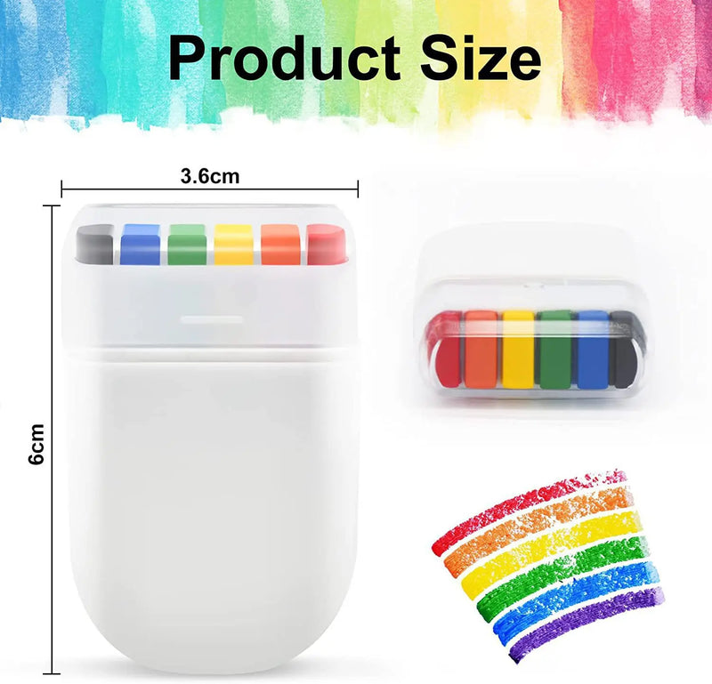 6-Color Washable Rainbow Face & Body Paint Crayon
