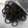 50-Pack Solid Color Elastic Hair Ties for Women & Girls