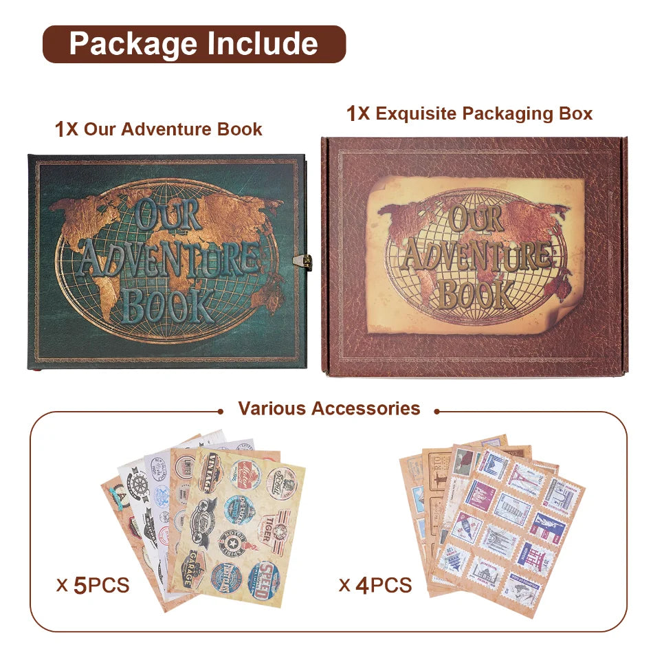 Vintage Leather-Style DIY Travel Photo Album for Memories