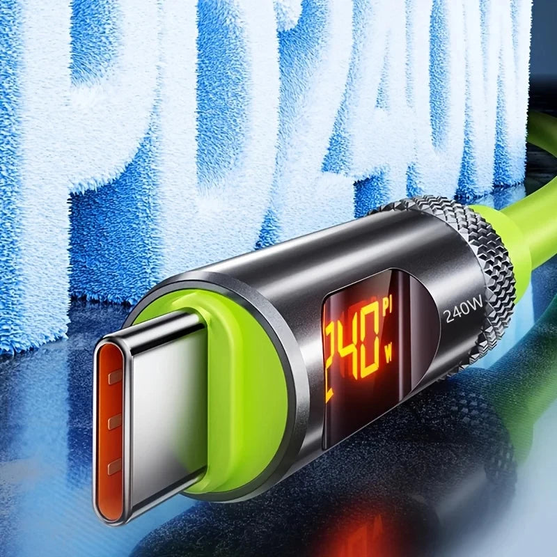 240W USB-C Fast Charging Cable with Digital Display