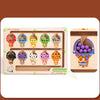 Wooden magnetic color sorting maze board with ice cream shaped compartments for kids