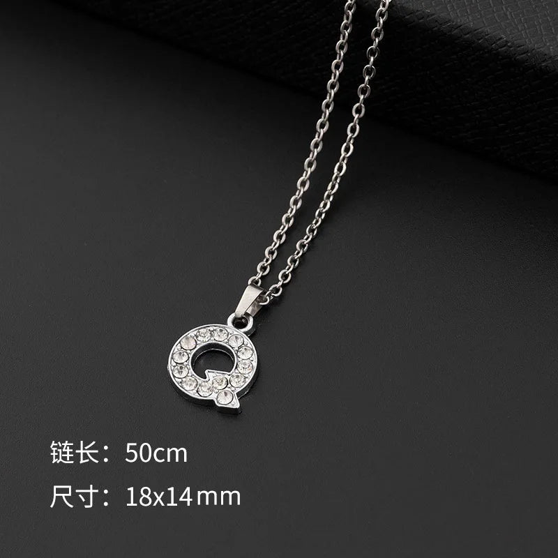 Initial Letter Pendant Necklace with Stainless Steel Chain
