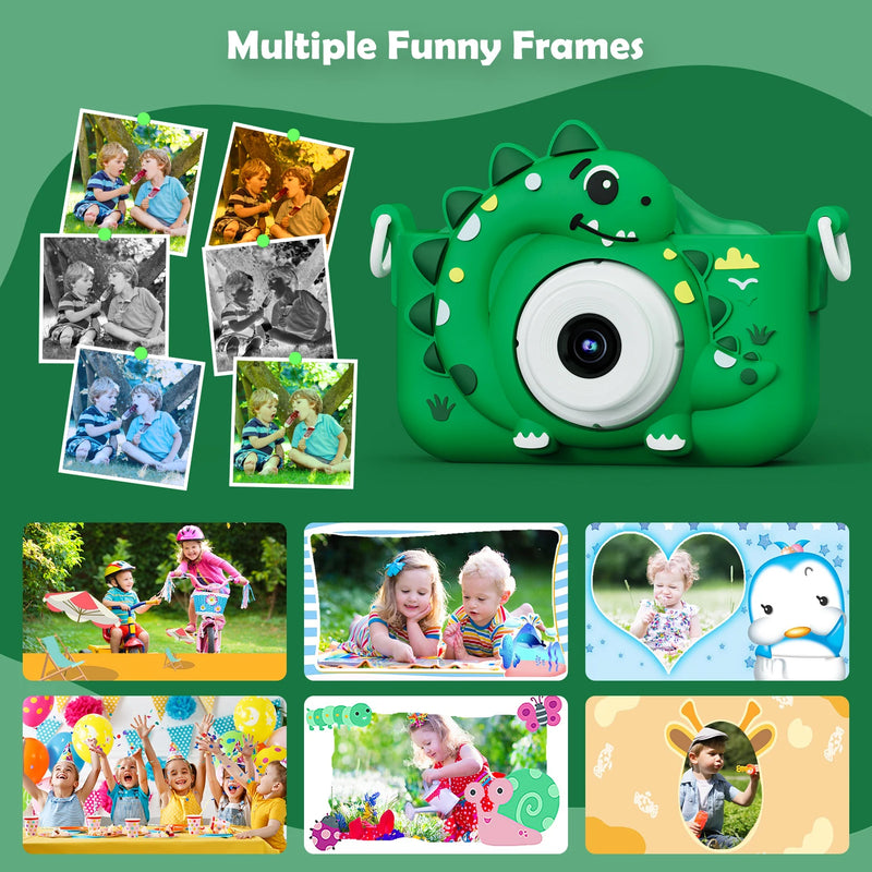 Kids Digital Camera – 1080p Dinosaur Theme with 32GB Card Included