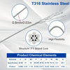 T316 Stainless Steel wire rope with a 7x7 strand core showing its diameter and flexibility.