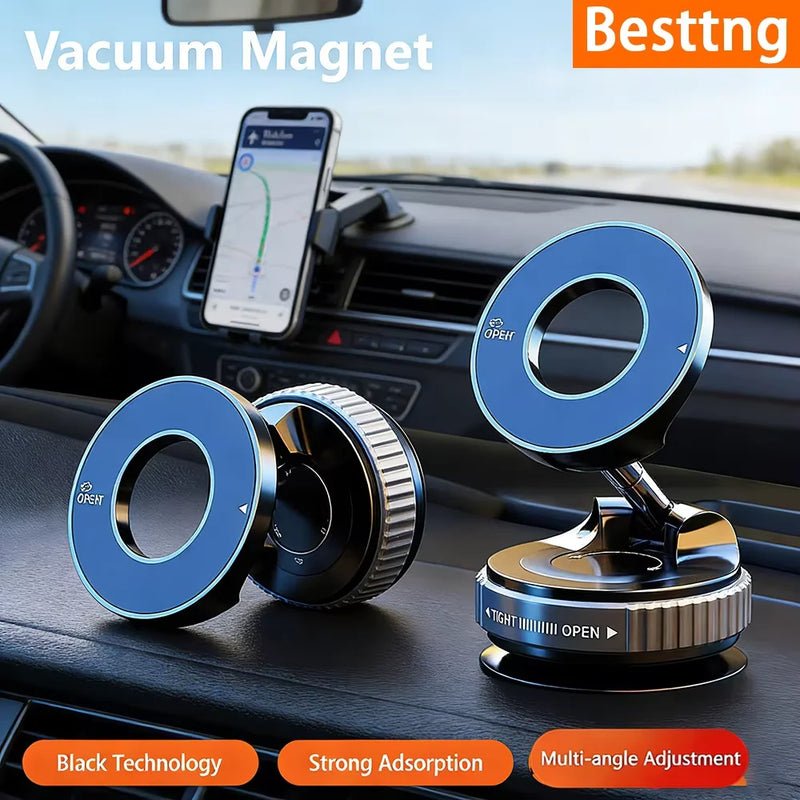 Magnetic Car Phone Mount with Vacuum Suction