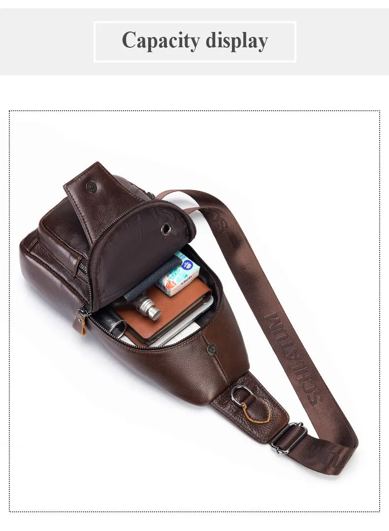 Vintage Genuine Leather Crossbody Bag for Men