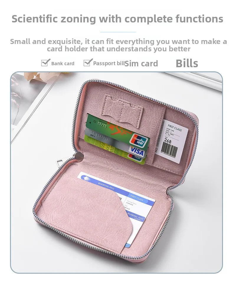 RFID Blocking Travel Passport Holder and Document Organizer