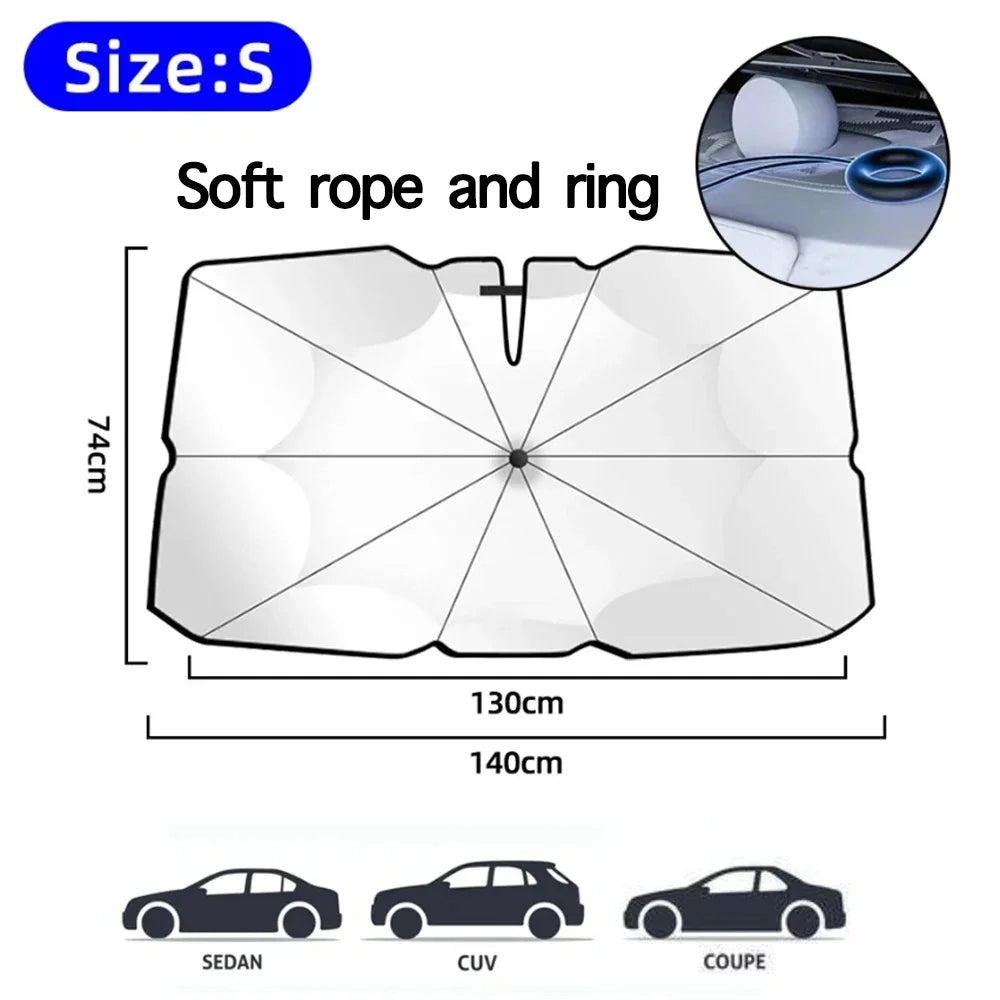 Foldable Car Windshield Sun Shade Umbrella