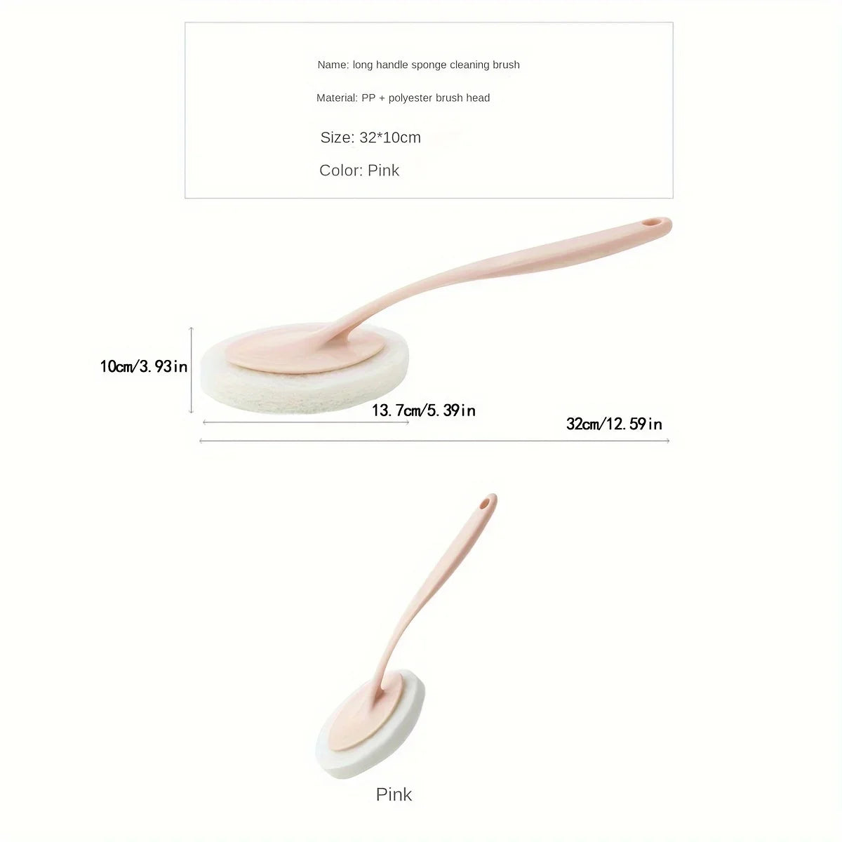 Long-Handle Sponge Cleaning Brush for Bathroom and Tile