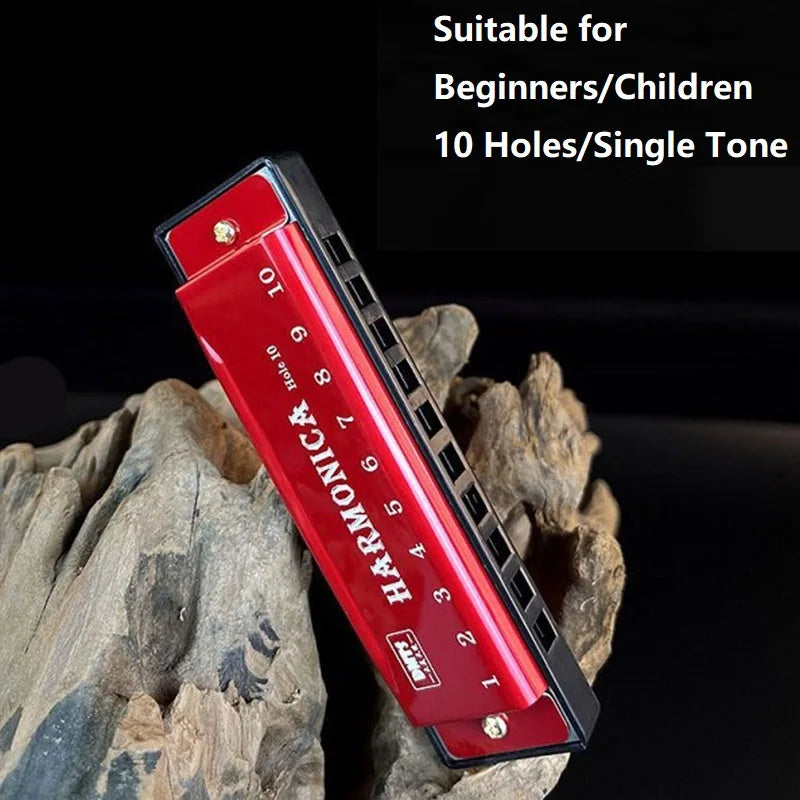 10-Hole Chromatic Harmonica in C - Beginner-Friendly with Carry Case