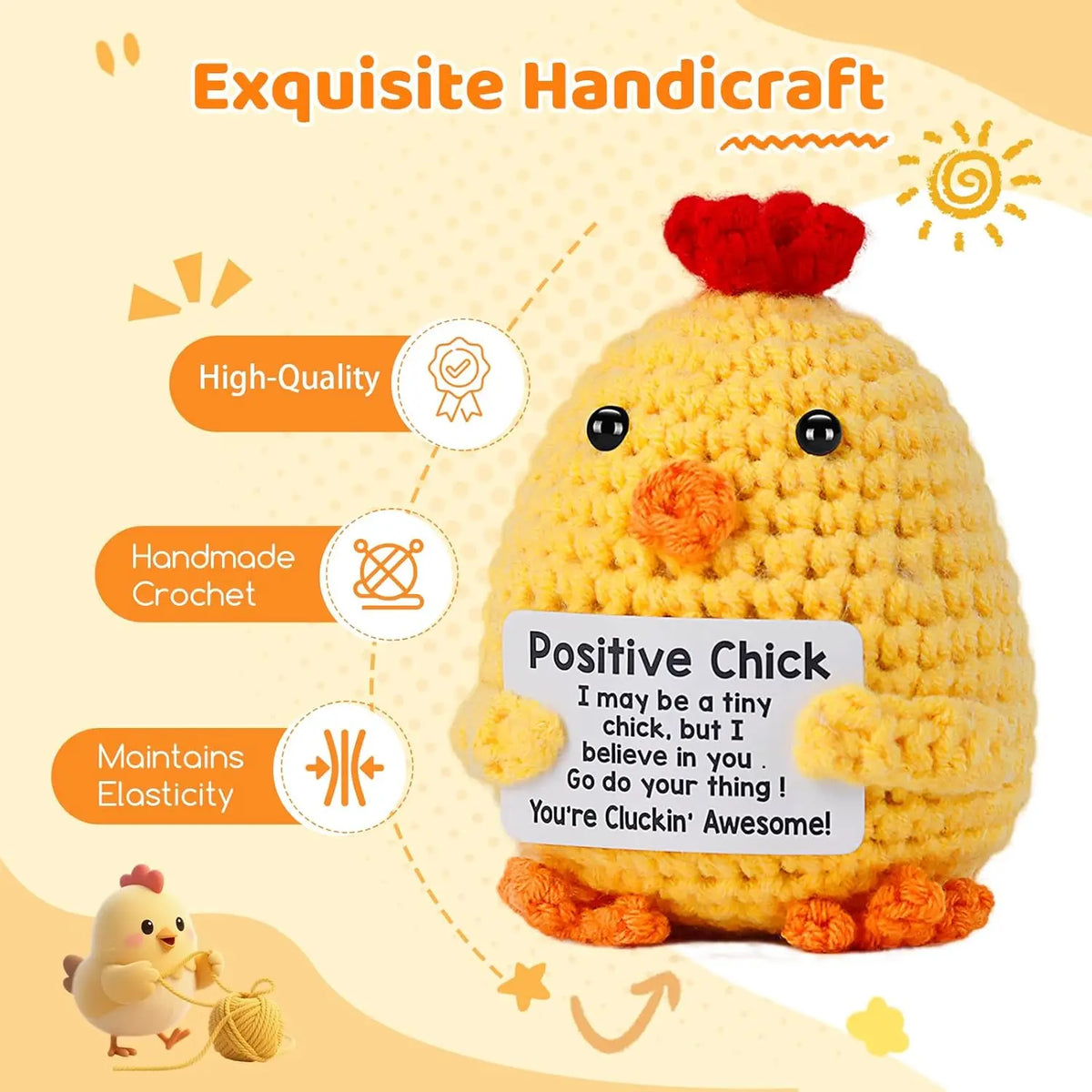 Handmade Crochet Pocket Hug Doll with Custom Message