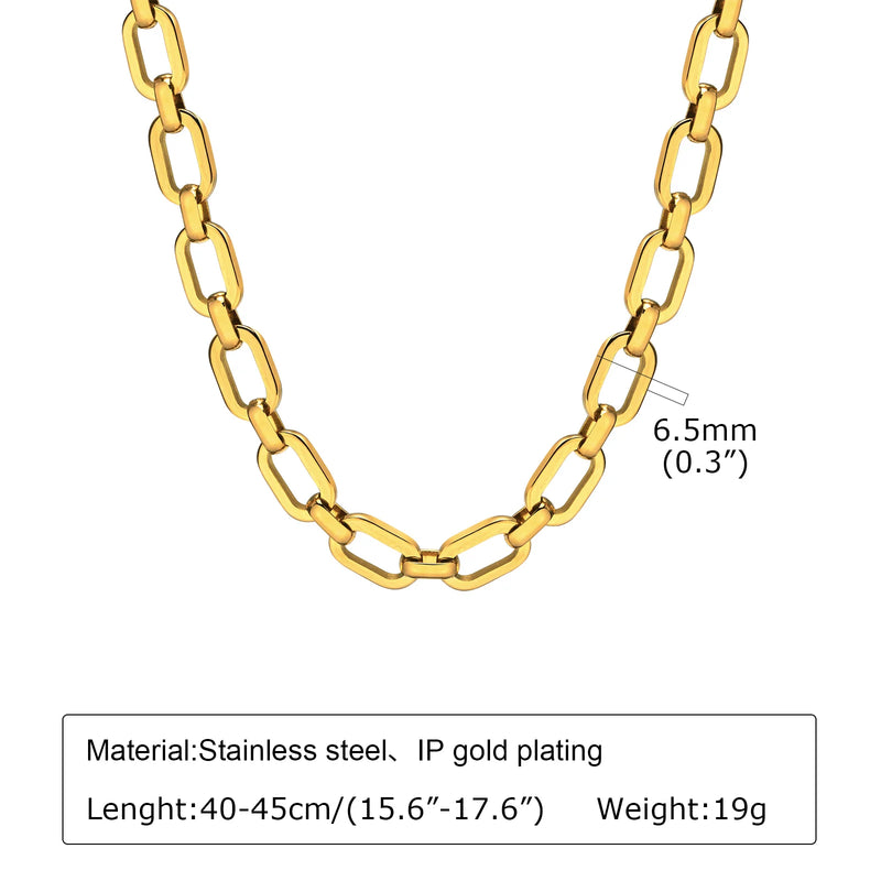 Chunky Gold Plated Stainless Steel Link Necklace