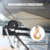 A high hardness forged hook is shown attached to a tow bar, preventing breakage during towing.