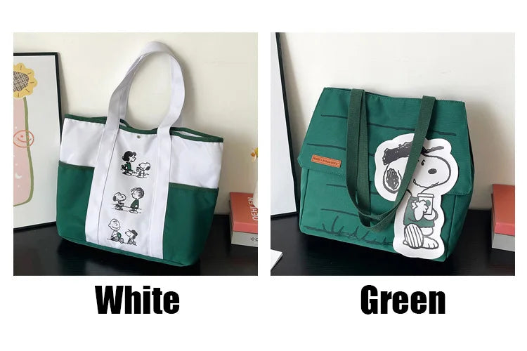 Snoopy Canvas Tote Bag with Crossbody Strap