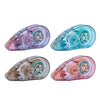 Four double-sided adhesive tape rollers in various shades of purple and blue for crafts and office use