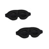 Black contoured silk-touch sleep mask designed for light blocking