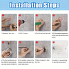 Installation steps showing how to mount a stainless steel clothesline on a wall.