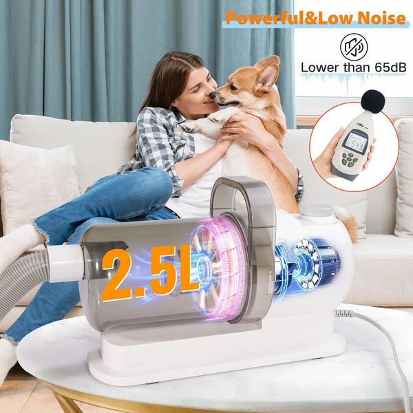 Quiet Pet Grooming Kit with Vacuum Suction