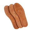 Pair of genuine brown leather insoles for men with perforated soles