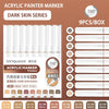 Acrylic paint marker dark skin series set with 9 colors and fine tips