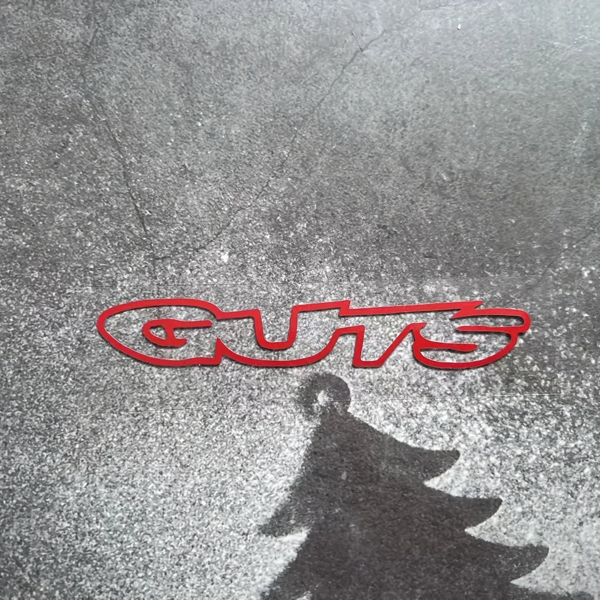 GUTS Text Vinyl Decal – Waterproof Car & Laptop Sticker