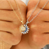 Copper Sun & Moon Magnetic Pendant Necklace