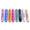 A set of five travel-friendly refillable perfume spray bottles in various colors including pink, blue, orange, magenta, green